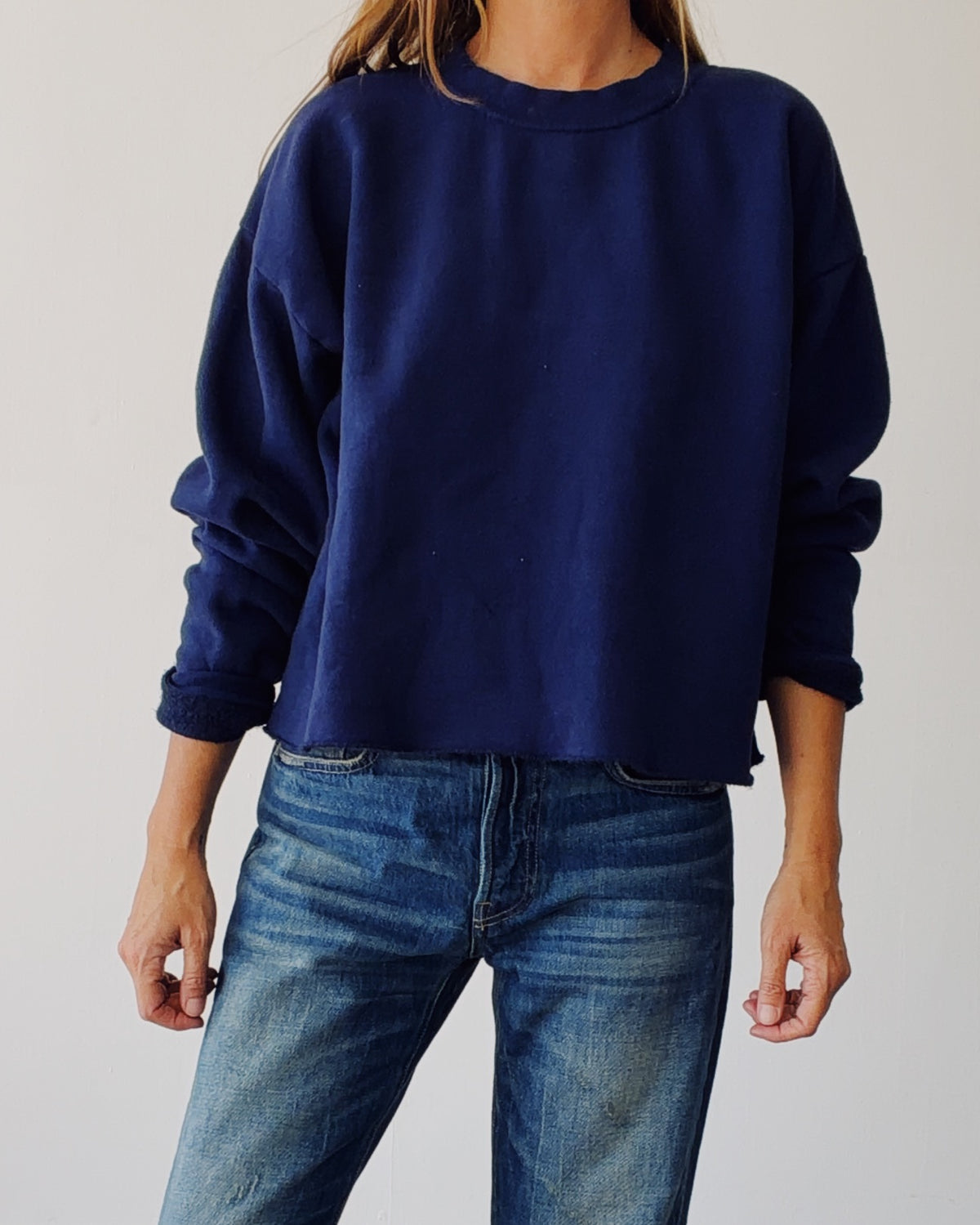 The Boxy Crop Sweatshirt Midnight