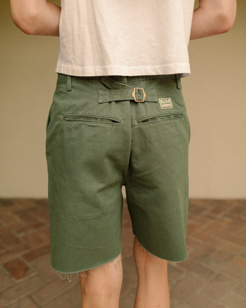 The Buckle Back Trouser Shorts Khaki