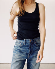 The Ribbed Tank Top Black