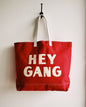Hey Gang Canvas Tote Red