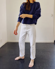 The Boxy Crop Sweatshirt Navy