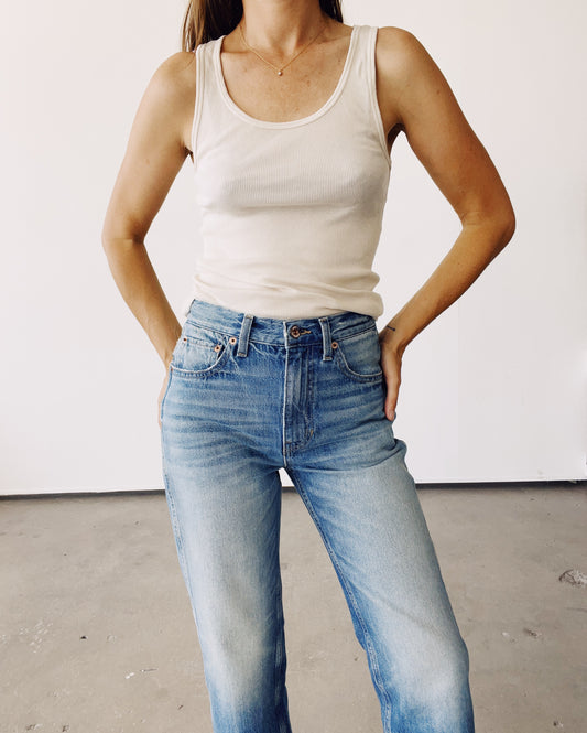 The Ribbed Tank Top Tan