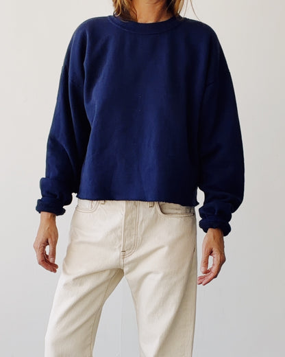 The Boxy Crop Sweatshirt Midnight