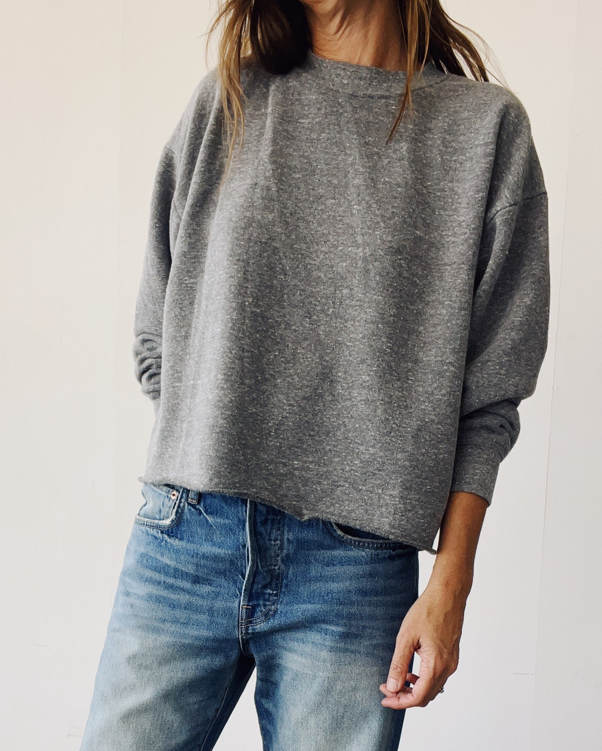 The Boxy Crop Sweatshirt P.E. Grey