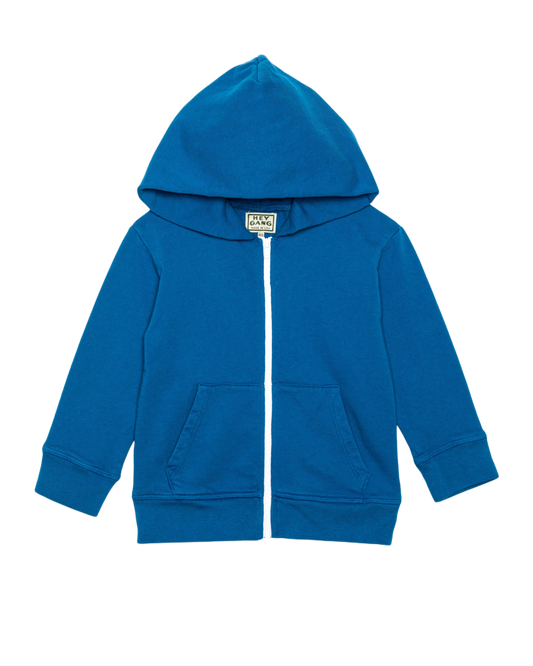 The Kids Zip Hoodie Blue