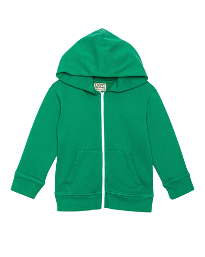The Kids Zip Hoodie Green
